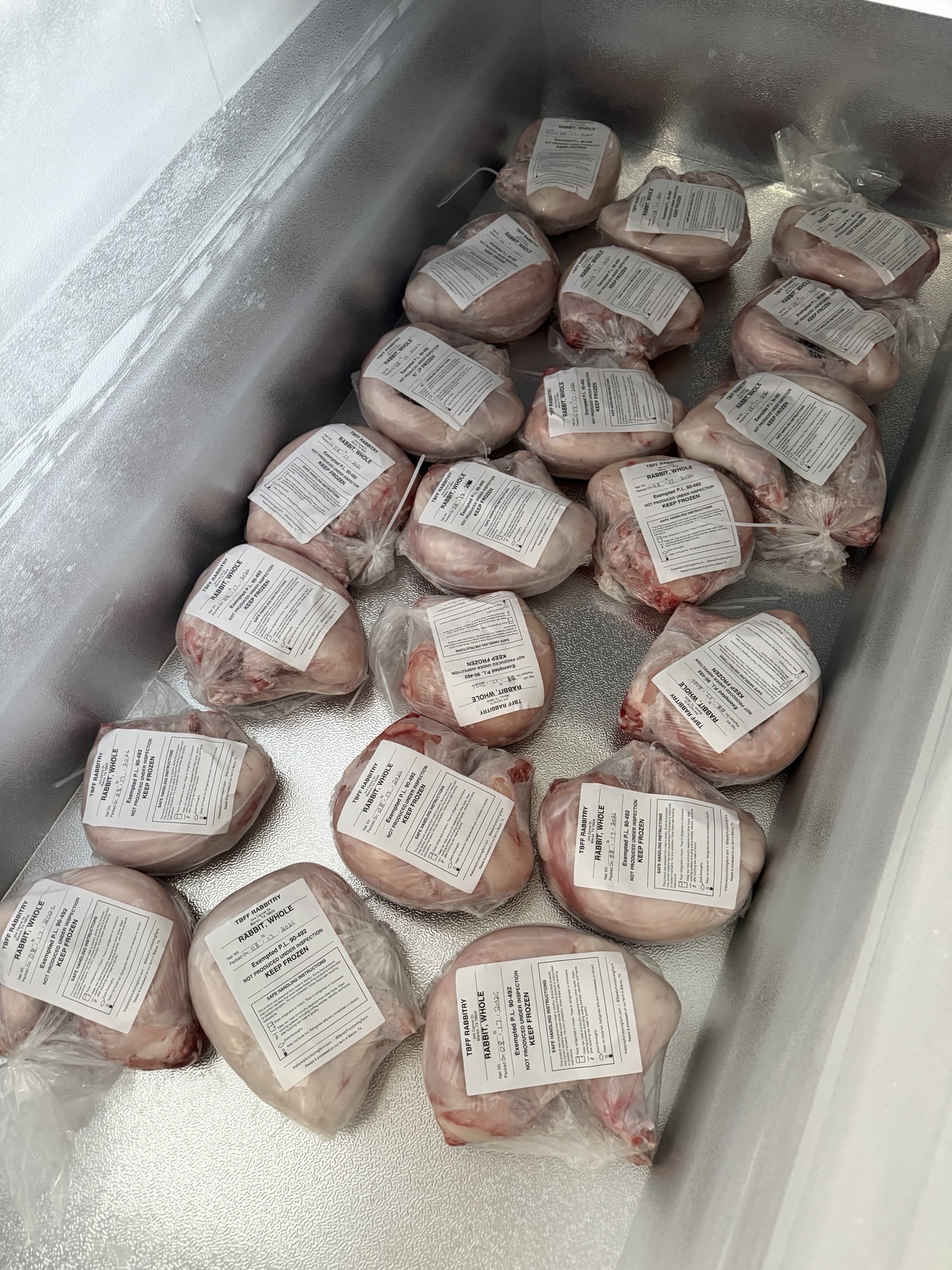 Rabbit meat from The Barely Functioning Farm